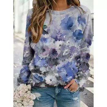 Цветочная толстовка с капюшоном для женщин Модные кавайные толстовки с капюшоном для женщин Толстовки с капюшоном с растительным и цветочным принтом Весенние пальто с капюшоном для девочек Топы Y2k S