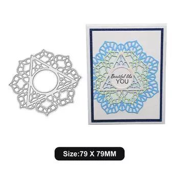 Цветочная треугольная круглая рамка металлический серебристый трафарет тиснение резка штампы для скрапбукинга бумага альбом карты изготовление серебряный