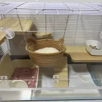 Цветочная ветка, крыса, хомяк, джунгарский хомяк, сахарный планер, беличье гнездо, дышащий, не грызущий гамак, подвесное гнездо S жёлтый