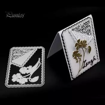 Цветочная волна рамка металлический трафарет DIY записки бумажные карты альбом фото ремесло серебряный