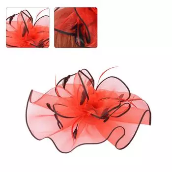 Цветочная заколка для волос в виде шляпы-вуальщика для чаепития, женская заколка для волос в виде шляпы-вуальщика, церковный головной убор, тематический костюм для вечеринки, головной убор бежевый