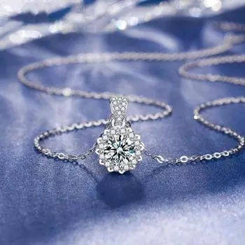 Цветочное цветущее богатое муассанитовое ожерелье для женщин на все тело из серебра 925 пробы, легкая роскошная цепочка для ключицы из высокоуглеродистого горного хрусталя