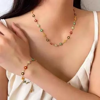 Цветочное колье-чокер, женское богемное цветочное ожерелье, лучший подарок другу B