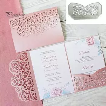 Цветочное кружево Роза Металлические штампы DIY Скрапбукинг Изготовление карточек Альбом Декор серебряный