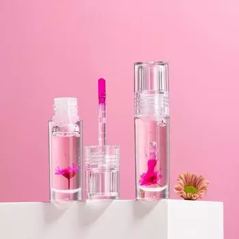Цветочное масло для губ Прозрачный блеск для губ Стеклянная пленка для губ Увлажняющая глазурь для губ Питательный бальзам для губ, восстанавливающий трещины и морщины #1