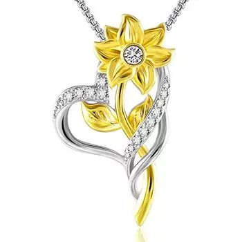 Цветочное ожерелье подсолнуха/розового цвета для женщин, ожерелье с подвеской из циркона, модные ювелирные изделия