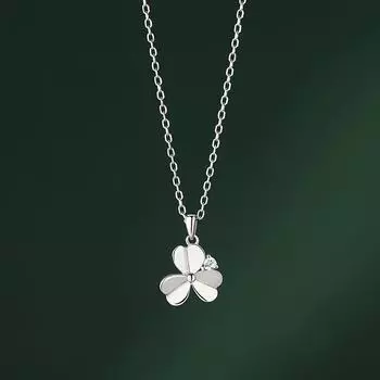 Цветочное ожерелье женское легкое роскошное темпераментное циркониевое клеверное цепочка на ключицу из нержавеющей стали прочная цепочка простая холодный ветер