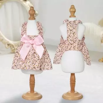 Цветочное платье принцессы, весна-лето, одежда для собак, милая одежда для домашних животных, милая юбка с принтом щенка и кошки, тонкая юбка, одежда для домашних животных, новая XS зелёный