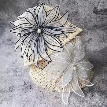 Цветочные аппликации нашивки для одежды своими руками пришитые нашивки 3D цветочные жемчужные органза свадебное платье украшения швейные принадлежности