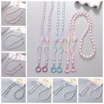 Цветочные бусины для мобильного телефона, ремешок для сумки, цепочка для телефона, шейные ремни, ремешок для телефона через плечо, нашивка на шнурок flower pink