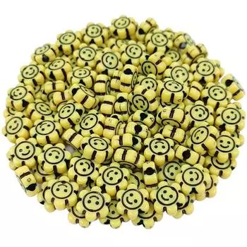 Цветочные бусины, модные разноцветные бусины, аксессуары для самостоятельного изготовления украшений, бусины для изготовления браслетов, 30 шт., 10 мм, бусины-цветы, улыбка Solid Color