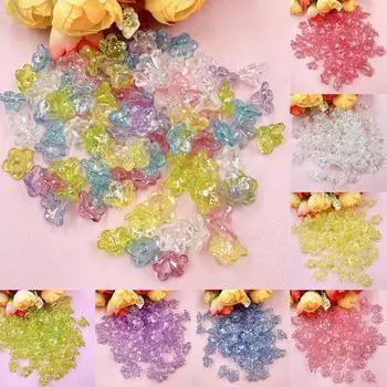 Цветочные бусины ручной работы, шапки, сделай сам, изготовление ювелирных изделий, ипомея, свободные бусины, 200 шт., серьги ручной работы, акрил, 12*6,8 мм, браслет-ожерелье с бисером зелёный