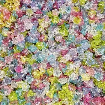 Цветочные бусины, шапки, акриловые ипомеи, изготовление ювелирных изделий 12*6,8 мм, ожерелье из бисера «сделай сам», браслет, свободные бусины, кулон, аксессуары Random Mix