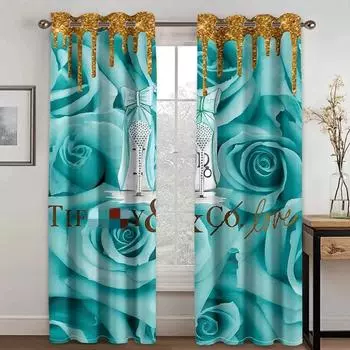 Цветочные духи, сексуальные розовые, макияж, девушка, занавески, жалюзи для гостиной, детской спальни, кухни, двери, домашний декор, 2 шт., для обеих комнат W55 X H120cm X 2&HOOK