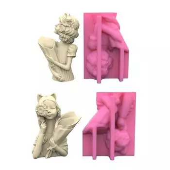 Цветочные горшки силиконовая форма для волос девушка держит цветы держатель для ручек форма для самостоятельного изготовления X3UC