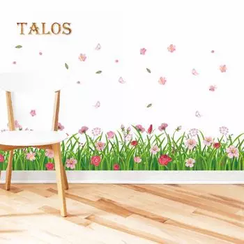 Цветочные художественные наклейки, наклейки на стену, съемные украшения дома для гостиной, декоративные принадлежности
