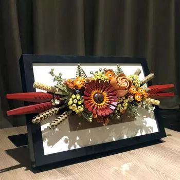 Цветочные кирпичные блоки, сухоцветы, центральный элемент, строительные блоки, настенные украшения, набор для поделок, игрушка для взрослых, подарок на день рождения 10314