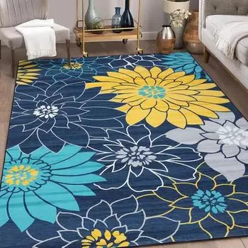 Цветочные ковры, моющийся ковер, нескользящий ковер для гостиной, напольные коврики, красочные цветочные ковры для столовой, детский офисный ковер 40X60cm-16x24in