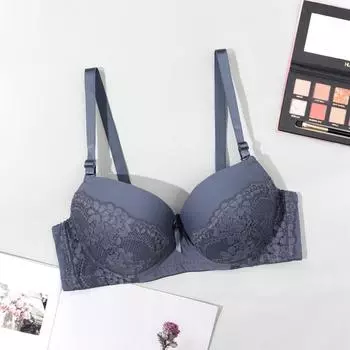 Цветочные кружевные однотонные бюстгальтеры для женщин, большие размеры, тонкие бюстгальтеры с чашечками, регулируемые бретели, нижнее белье, бюстгальтеры 85C 90C 95C 100C 90C розовый