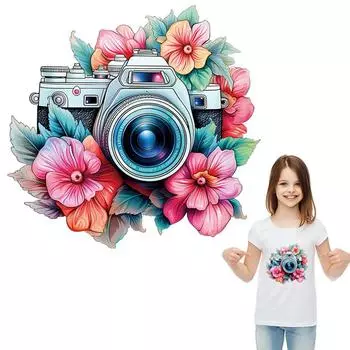 Цветочные наклейки для камеры, нашивки, наклейки, принадлежности для рукоделия, аксессуары для одежды, теплопередача, сделай сам, моющиеся, новая наклейка для одежды