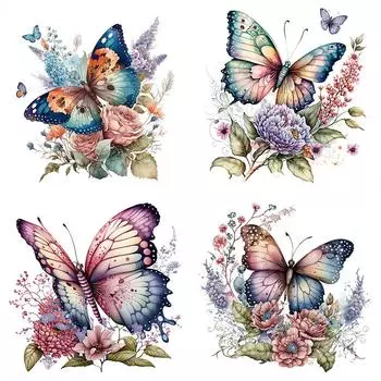 Цветочные наклейки для туалета, самоклеящиеся наклейки на стену в виде бабочек, домашний декор для спальни