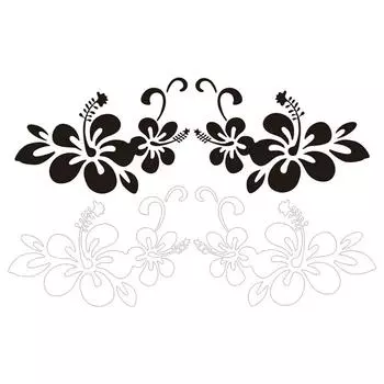 Цветочные наклейки на автомобиль, устойчивые к царапинам, декоративные наклейки с цветами, светоотражающая наклейка на бампер, капот, цветочная самоклеящаяся наклейка на бок автомобиля чёрный