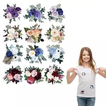 Цветочные нашивки для одежды, термопресс, толстовки с аппликациями, наклейки на одежду, футболка Parches Ropa Diy, термонашивки для одежды 20x26cm