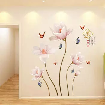 Цветочные настенные наклейки Цветочная наклейка Китайский стиль Самоклеящиеся фрески для коридора детской комнаты для детей