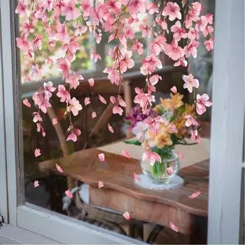 Цветочные оконные наклейки Водонепроницаемые подвесные стеклянные наклейки с цветочным узором для дома Декоративные пленки для спальни, туалета, двери, украшения