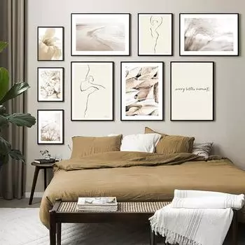 Цветочные пейзажи настенные картины холст картины современные скандинавские абстрактные минималистские фигуры постеры и принты декор для дома 21X30cm No Frame