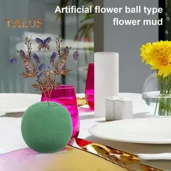 Цветочные пенопластовые блоки, зеленые сферические цветочные шары из глиняной пены для цветочных композиций из живых/искусственных цветов, свадебных ваз, украшений S