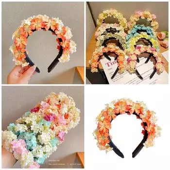 Цветочные повязки на голову, большие венки, короны для свадебных вечеринок, цветочные гирлянды, венки для волос, цветочные повязки на голову 5