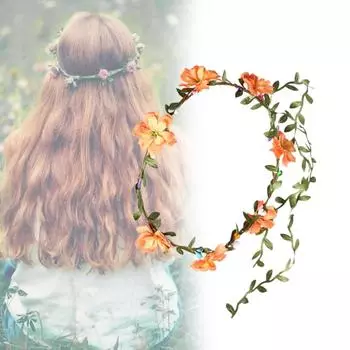 Цветочные повязки на голову для женщин, свадебные цветочные короны для свадебной вечеринки, цветочные гирлянды, короны для волос, венок для цветочной фотосессии светло-розовый