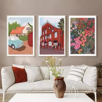 Цветочные принты Цветочные мотивы Лондон Англия Настенная живопись Холст Картина Путешествие Город Уличные фотографии Дом Спальня Офис Настенная живопись Декор 21x30cm No Framed