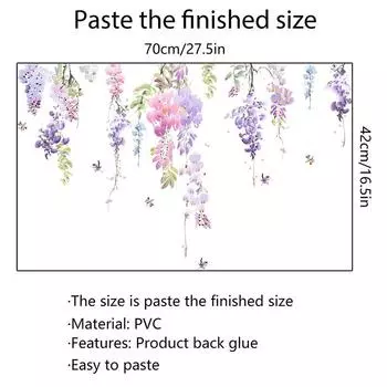 Цветочные растения цветы бабочка настенная наклейка искусство деколь украшение дома 30*60cm