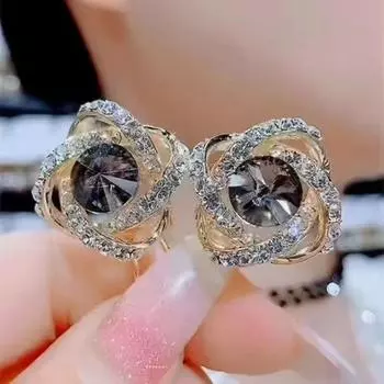 Цветочные серьги, золотые, серебряные женские модные уличные повседневные серьги для покупок для женщин и леди