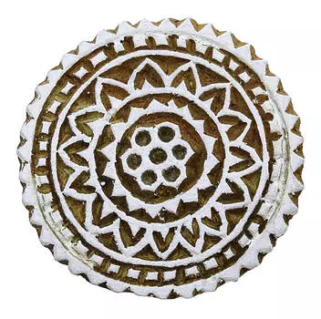 Цветочные штемпельные блоки Печать ручной работы Печатный блок Коричневый деревянный текстиль Size - 2 D Inches (approx) коричневый