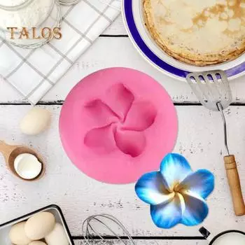 Цветочные силиконовые формы, набор из 4 предметов, украшение торта, изготовление конфет, многоразовые с орхидеей, плюмерией, гибискусом, дизайн, формы, кухонные принадлежности розовый