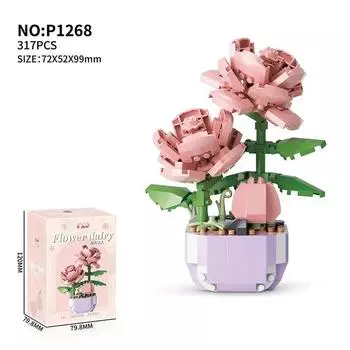 Цветочные суккуленты Конструкторы Вечный цветок Бонсай Дерево Сады Романтические кирпичики Сделай сам Модель горшечных растений Детские наборы Игрушки