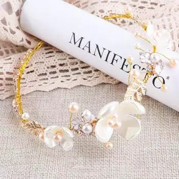 Цветочные свадебные золотые стразы хрустальные стразы свадебные аксессуары для волос тиара корона ободок золотой