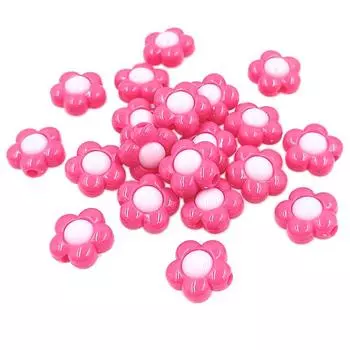 Цветочные свободные бусины креативный кулон 10 шт. ювелирные аксессуары для изготовления браслета ожерелья модный акриловый сплошной цвет розовый