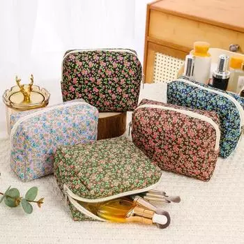 Цветочные восьмиугольные косметички для женщин, косметичка большой емкости, дорожная сумка для хранения, переносная сумка для туалетных принадлежностей, органайзер для косметики