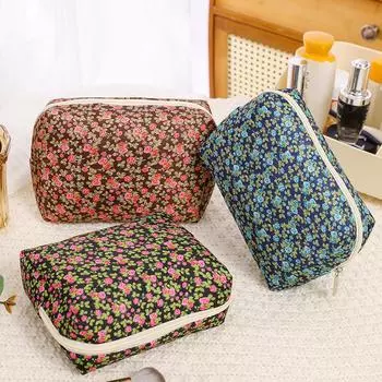 Цветочные восьмиугольные косметички для женщин, косметичка большой емкости, дорожная сумка для хранения, переносная сумка для туалетных принадлежностей, органайзер для косметики