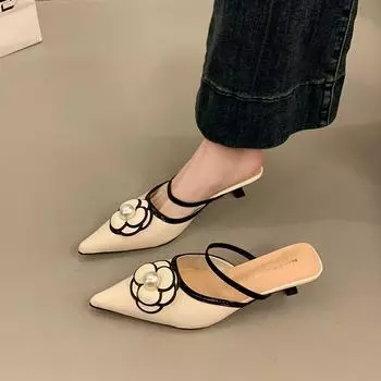 Цветочные заостренные носки на высоком каблуке женские роскошные дизайнерские сандалии женские летние элегантные модные туфли-лодочки с цветочным принтом женские 35