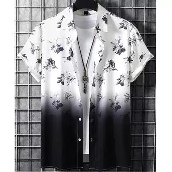 Цветочный 3D-принт гавайская рубашка для мужчин и женщин мода отложной воротник гавайские пляжные рубашки мужская блузка мужская летняя рубашка с цветочным принтом S