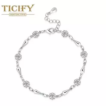 Цветочный браслет в лесном стиле Простой браслет белый