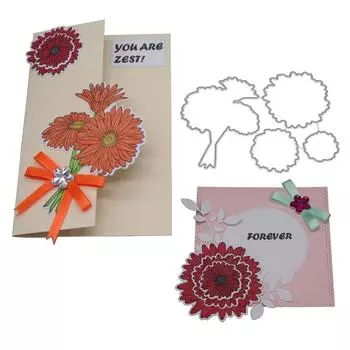 Цветочный букет, бордюр, металлический серебристый трафарет, тиснение, резка, штампы для скрапбукинга, изготовление открыток из бумаги серебряный