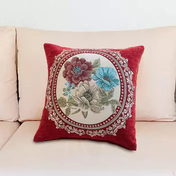 Цветочный чехол для подушки, наволочка, цветочный плед для гостевой комнаты Deep Red