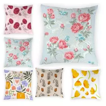 Цветочный декор для дома, художественная цветочная наволочка для стула, скандинавское украшение интерьера, ретро-креативный чехол для дивана 40x40cm