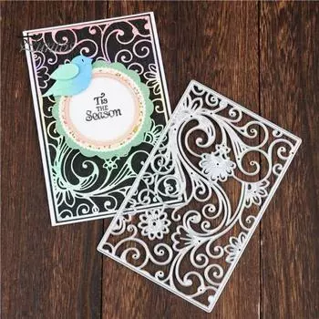 Цветочный фон дизайн DIY скрапбук плесень тиснение резки штамп карты ремесло инструмент серебряный